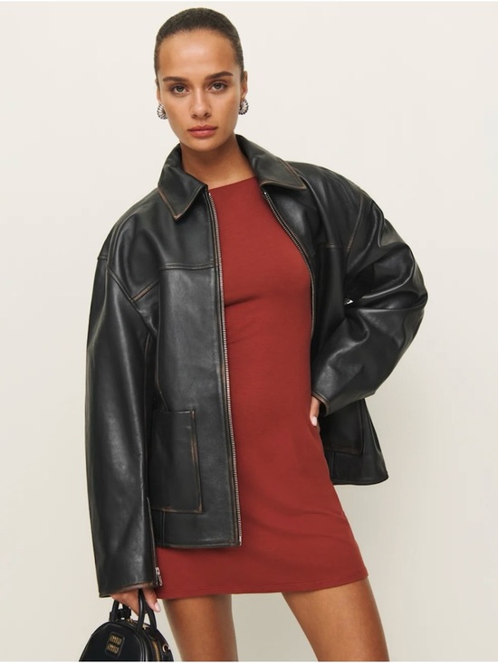 Reformation Jackets & Blazers - NWT Reformation Veda Bennett Oversized Leather Bomber
